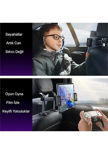 Hymark Araba Kafalık 12.9 İnç Araç Arka Koltuk Evrensel Tablet Ve