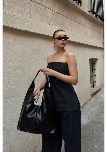 Zaura Salaş Omuz Çantası Siyah Siyah