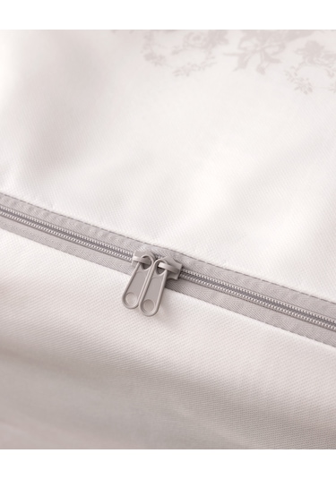 Madame Coco Çiçek Desen Baskılı 2 'li Hurç - Beyaz/gri 8684427147757 Beyaz