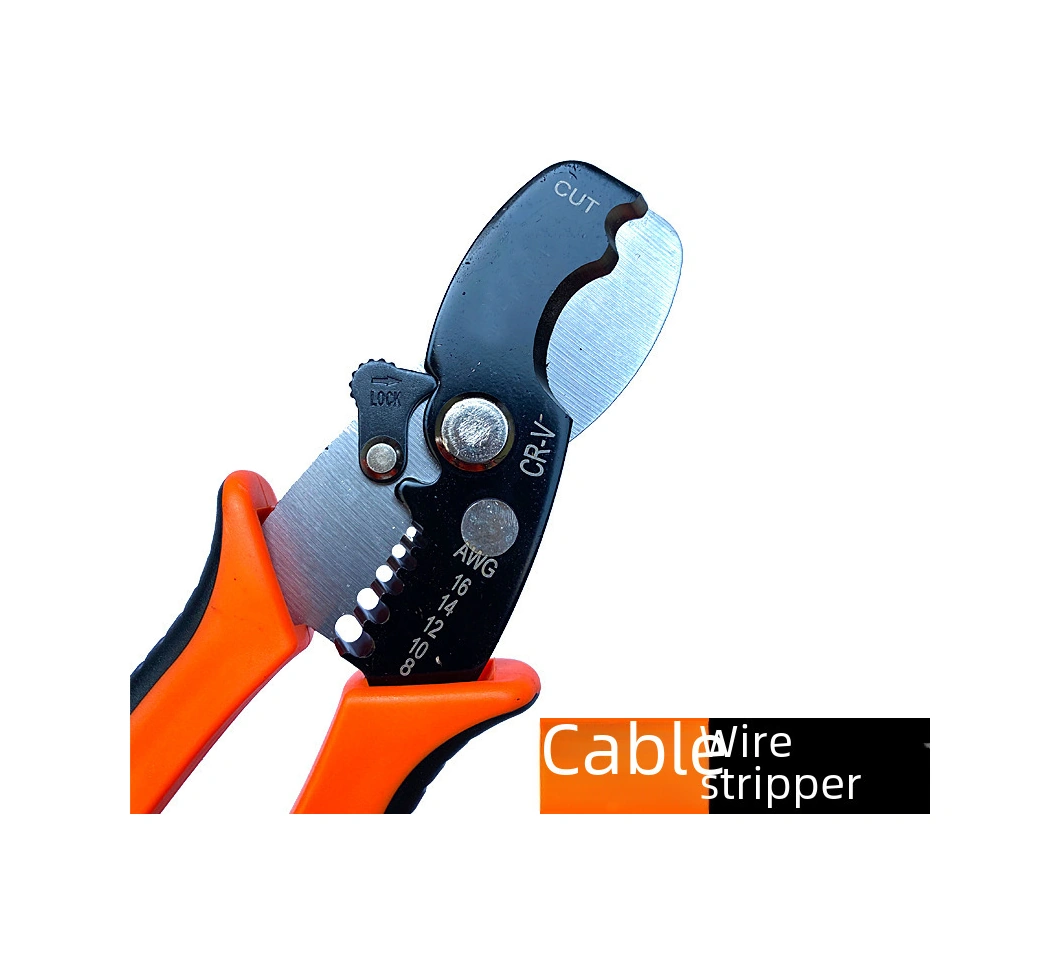 Mufunye 7 İnç El Kesici: 50 Çelik Dayanıklı Elektrikçi Aleti - Kablo Soyma, Kesme Ve Presleme İşlevi Turuncu-siyah Büyük Boy