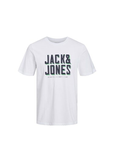 Jack & Jones Göğüs Logo Baskılı Tişört- Grow 12249613 Beyaz