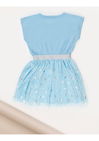 Denokids Mushi Yıldız Kuğu Tüllü Elbise Mavi