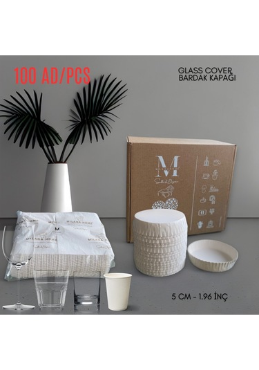 Karton Bardak Kapağı Cam Bardak Kapağı 50 Mm 100 Adet