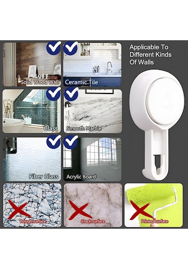 Duş Rafı Ve Sabunluk Sabunluk Çift Katmanlı Duş Rafı Emişli Duş Sepeti Düzenleyici Maksimum Tutma Kapasitesi 22 Lbs Banyo Rafı Duş Beyaz