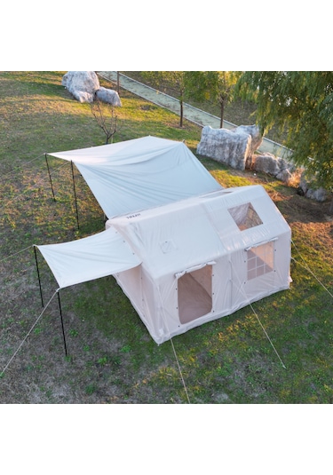12 Kişilik 12M2 +16.3M2 Tenteli, Çift Odalı  Su,Kar Geçirmez 4 Mevsim Şişme Çadır 400*300*235cm