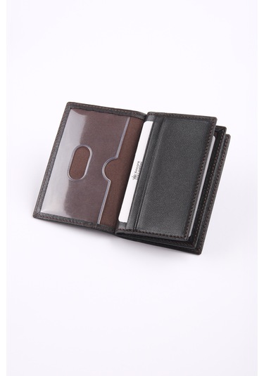 Ancora Leather Hakiki Deri Minimal Kartlık-26206 Kahve