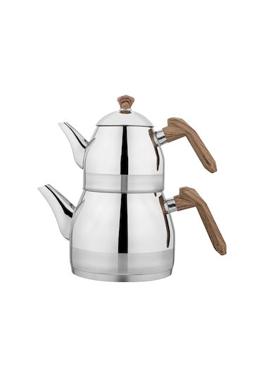 Schafer Luz Orta Boy Çelik Çaydanlık Takımı 3 Parça-kahve Kahverengi