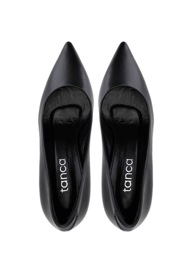 Tamer Tanca Kadın Hakiki Deri Siyah Deri Topuklu Ayakkabı 1160 26979 Bn Ayk Sk25-26 Sıyah Dr Siyah
