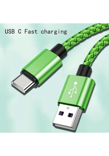 Oldfriend 2.4a Hızlı Şarj Usb-c Kablosu - Ultra/s23+/s22/s22+/s21 İçin Dayanıklı Nylon Örgülü Uzun Mavi 3m
