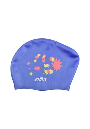 Uzun Saçlar İçin Baskılı Silikon Yüzme Şapkası Suya Dayanıklı Yüzme Şapkası, : Tek Lacivert