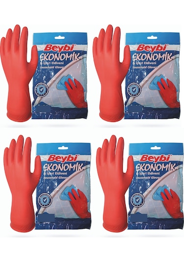 Beybi Ev İşleri ve Bulaşık Eldiveni 4'lü 9-9.5 L