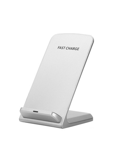 10w Qı Hızlı Kablosuz Şarj Cihazı Güç Cep Telefonu Braketi Telefon Tutucu Standı Beyaz