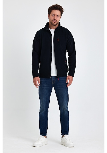 Monox Erkek Outdoor Fermuarlı Polar Ceket Siyah