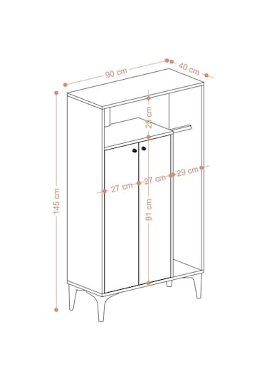 Decormet Bella Elbise Dolabı Dec0115 Çok Renkli