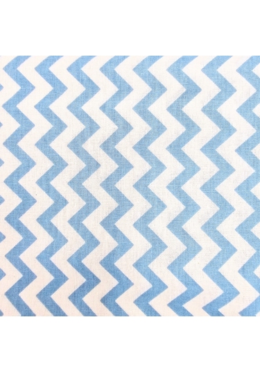 Mavi Zikzaklı %100 Pamuklu Ranforce Çarşaf Seti Mavi