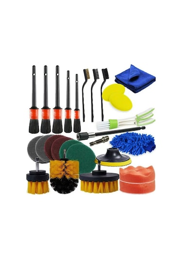 27 Adet Araba Temizleme Fırçaları Parlatma Pedleri E23563