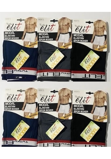 Tutku Elit 6'Lı Paket 1252 Erkek Modal Elastan Likralı Boxer Çok