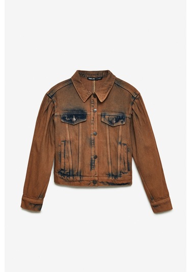 Ethıquet Marquesha Kadın Wild Vintage Kahverengi Crop Ceket