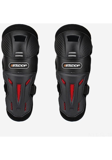 Motokros Koruması: Diz Ve Dirsek Pedleri Seti, Sıcak Tutan Ve Düşmeye Karşı Koruyucu Siyah Siyah