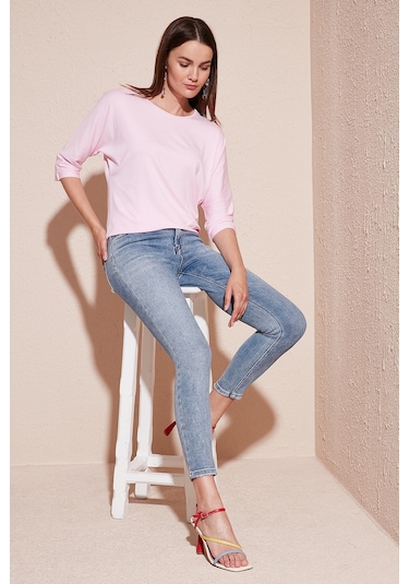 Lela Bisiklet Yaka Truvakar Kol Bayan Bluz 5861416Y Toz Pembe