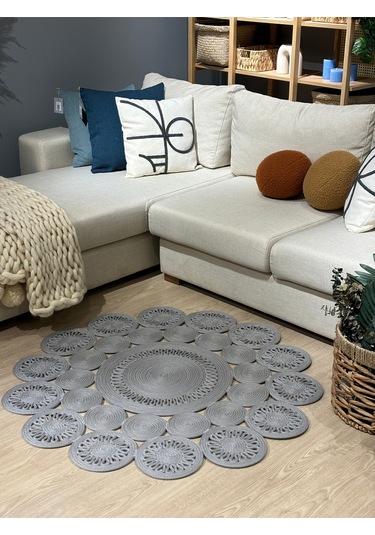 Marguerite Trikot Papatya Model Kilim Gri