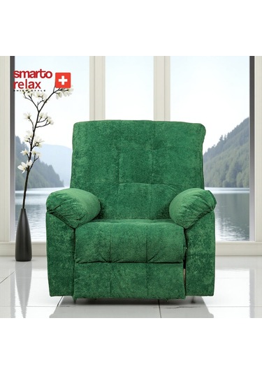 Smarto Relax Tv Koltuğu Ticino Manuel Sırt Dayama Ergonomik Kadife/şönil Yeşil Dekoratif Baba Koltuğu Yesil