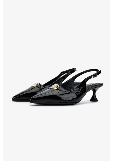 Valmenti Kadın Hakiki Deri Siyah Rugan Slingback Ayakkabı 611 H51005 Bn Ayk Sk25-26 Black Vernıce Siyah Rugan