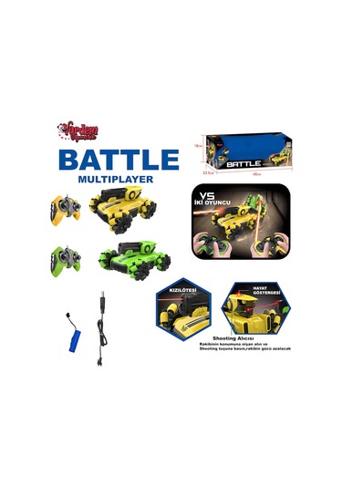 666-805 - U/k 2lı Tank Araba Sarjlı 2.4g