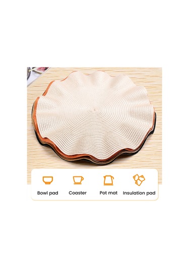 6 Adet 38 Cm Yuvarlak Amerikan Servisi, Dokuma Tasarım, Isıya Dayanıklı, Kaymaz, Diğer