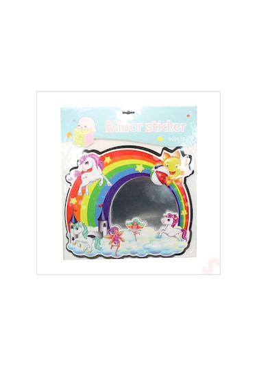 Unicorn Aynalı Duvar Stickerı, 33cm X 30cm 1+
