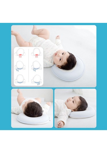 Yenidoğanlar İçin Yastık Düz Başları Önlemek İçin Rahat Bebek Baş Şekillendirme Yastığı 0-12 Aylık Bebekler İçin Hafızalı Sünger Yastık