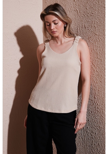 Fashion Friends Bayan Bluz 25y0513k1 Bej Bej