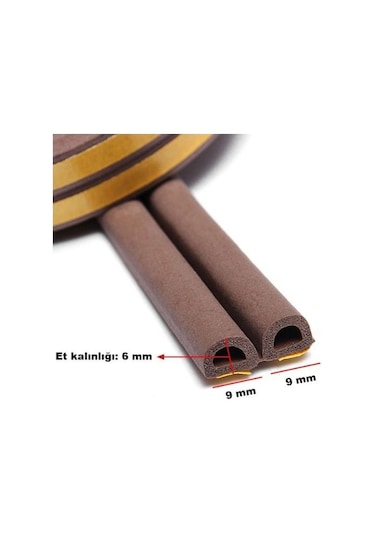 Contacall Bondit 2'li Kauçuk Kapı ve Pencere Izolasyon Bandı Fitili 1X2 2 MT Kahverengi