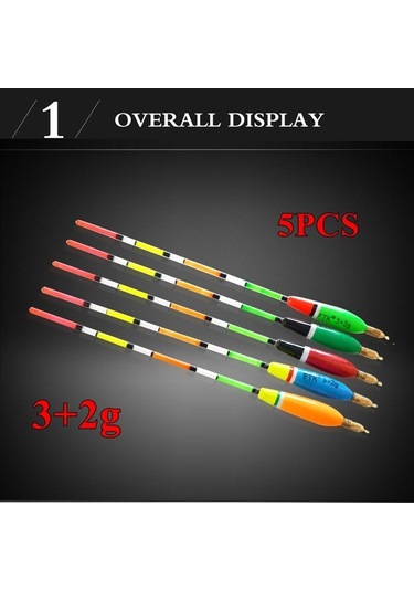 Ftk 5 Adet/grup Floatage 3+2g 4+2g 5+2g 6+2g Karışık Renkli Barguzinsky Şamandıra Dikey Sazan Balıkçılığı İçin Float 5g