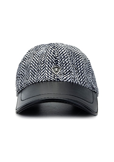 Tamer Tanca Erkek Deri & Tekstil Lacivert/beyaz Şapka 524 1121 Sapka Sk24-25 Lacı/byz Dsnl Lacivert - Beyaz