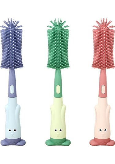 Flybuy Süt Şişesi Fırçası, Bebek Silikon Şişe Fırçası, Temizleme Fırçası, Pipet, Güvenli Ve Dayanıklı