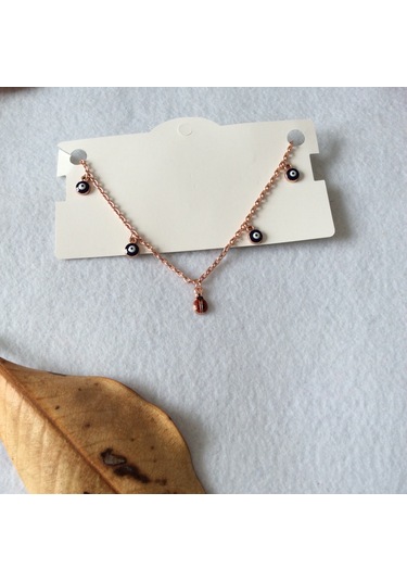 Nazar Boncuklu Halhal Roz Renk Çok Renkli