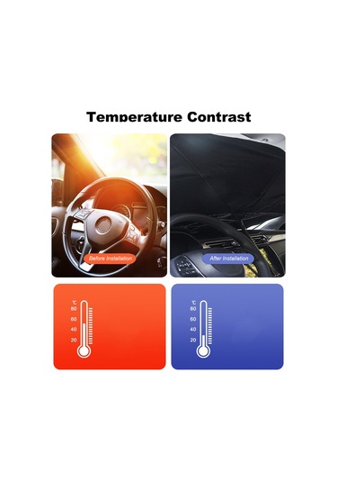 Gajeena Büyük Boy Güneşlik Otomobil Ön Cam Güneş Engelleyici, Uv Engelleme Isı Yalıtımı, Darbeye Dayanıklı, Kolay Kaldırma Ve Saklama