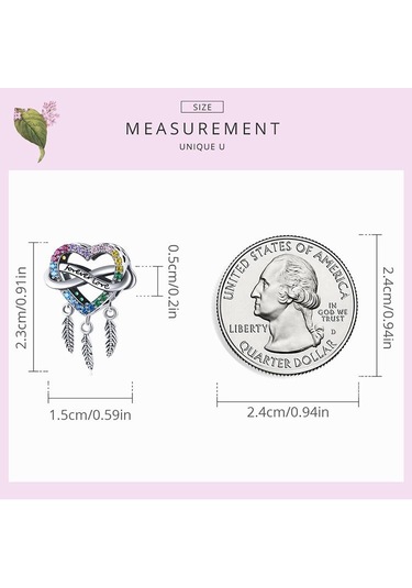 Wostu Açacağı Renkli Rhinestones Kalp Şeklinde Dreamcatcher 925 Ayar Gümüş Göz Alıcı Boncuk Fit Orijinal Bilezik Bileklik Dıy Güzel Takı Gümüş