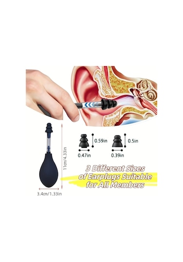 Xuweiwei Gri Kulak Basınç Aleti Migren Ve İç Kulak Denge İçin Rahatlatma Emme Cihazı Ağrı Gerilim Uçak Kulak Sorunu Çözümü Siyah Gri