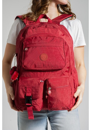 Ultra Hafif Çok Cepli Su Geçirmez Sırt Çantası Kırmızı Model: 571-1k - Kırmızı