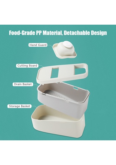 Padalink Mutfakta Kullanım İçin 3-1 Multifonksiyonel Sebze Dilimleyici: Dilimleme, Süzme Ve Saklama - Mavi Mavi