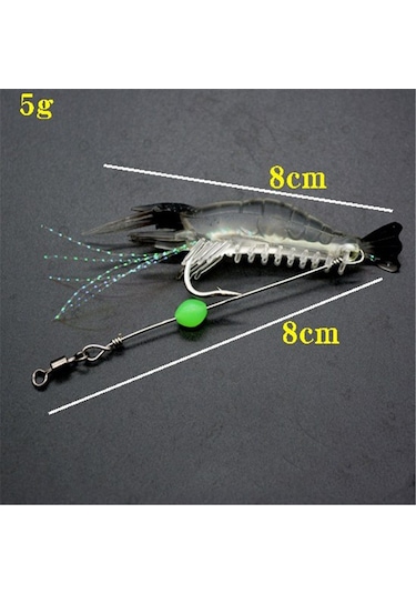 Jewval Fosforlu Yapay Karides 7 Adet Yapay Balık Yemi