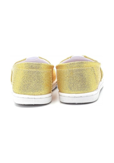 Pullu Toms Çocuk Keten Babet Ayakkabı-sarı-f-487 Altın