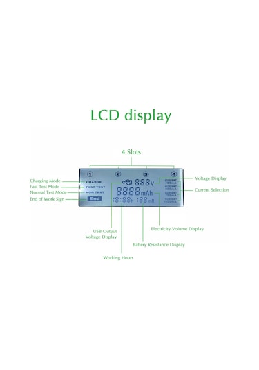 Fosenze Liitokala Lii-500 4 Slot Lcd Ekranlı Şarj Cihazı - 26650/14500/21700/aa/aaa Pil Çeşitleri İçin