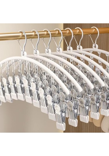 Paslanmaz Çelik Çamaşır Kurutma Askısı Rüzgar Geçirmez Kancalı Giysi Askısı Güçlü Yük Taşıyıcı Kaymaz İç Çamaşırı Askısı Çorap Askısı Siyah