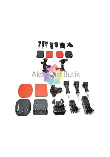 Gopro Uyumlu Eğimli Düz Kask Bağlantı Seti Çok Renkli