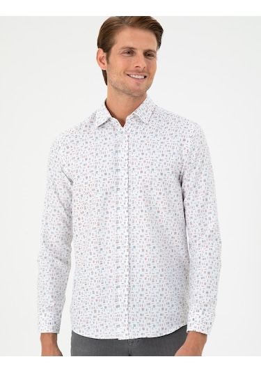 Pierre Cardin Erkek Gömlek Desenli 50298170-vr051 Turuncu