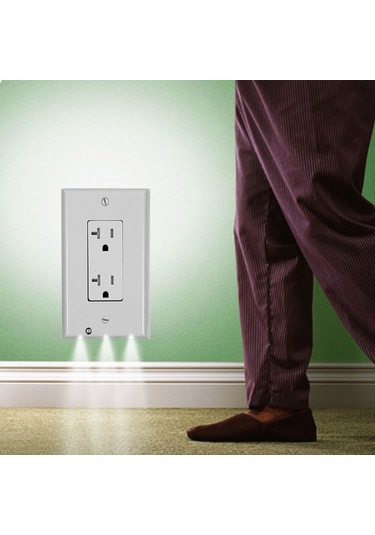 Sones 0.5w 110v Gece Melek Kare Fiş Soket Sensörlü Gece Lambası, Beyaz Işık Mini İnsan Vücudu Hareket İndüksiyon Gece Lambası Diğer