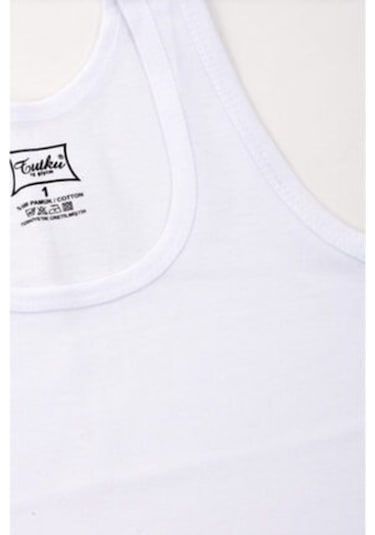 6'Lı Tutku Çocuk Erkek Garson Boy Ribana Atlet (13-14 Yaş)Tec0125 Beyaz